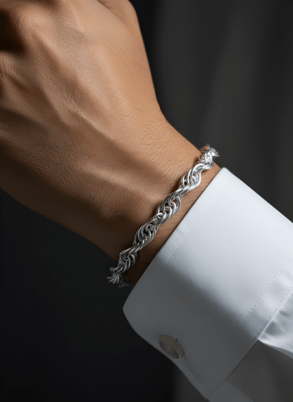 Royal Silver Woven Sterling Bracelet ( 15 grams )