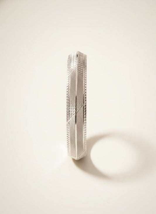 Sterling Silver Dual Texture Kada ( 35 grams )