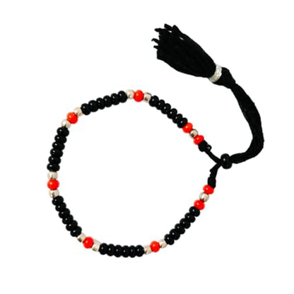 Black, Silver & Red Beads Nazariya Baby Boys & Girls Bracelet