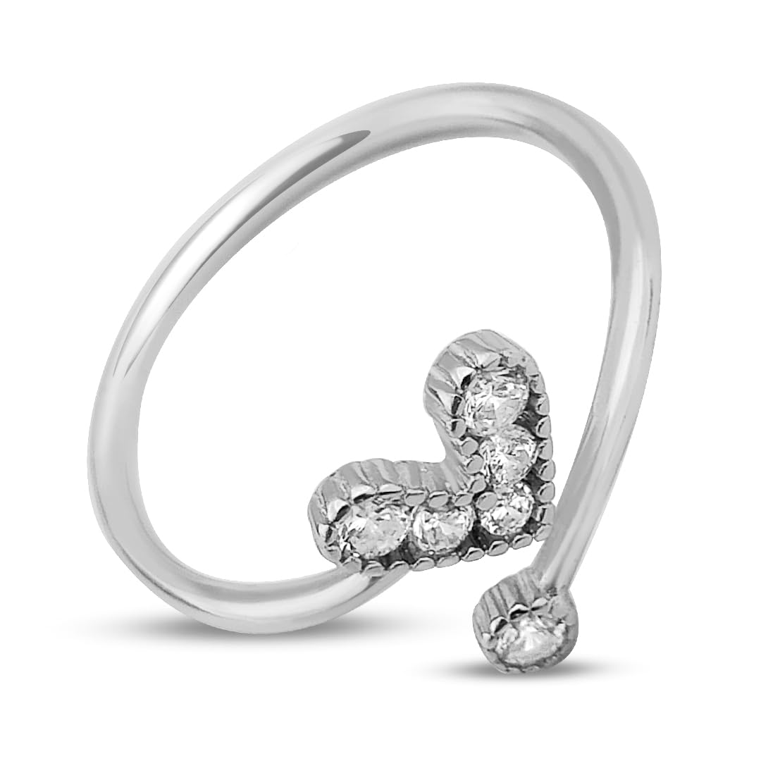 Silver Heart Design Sterling Silver Ring