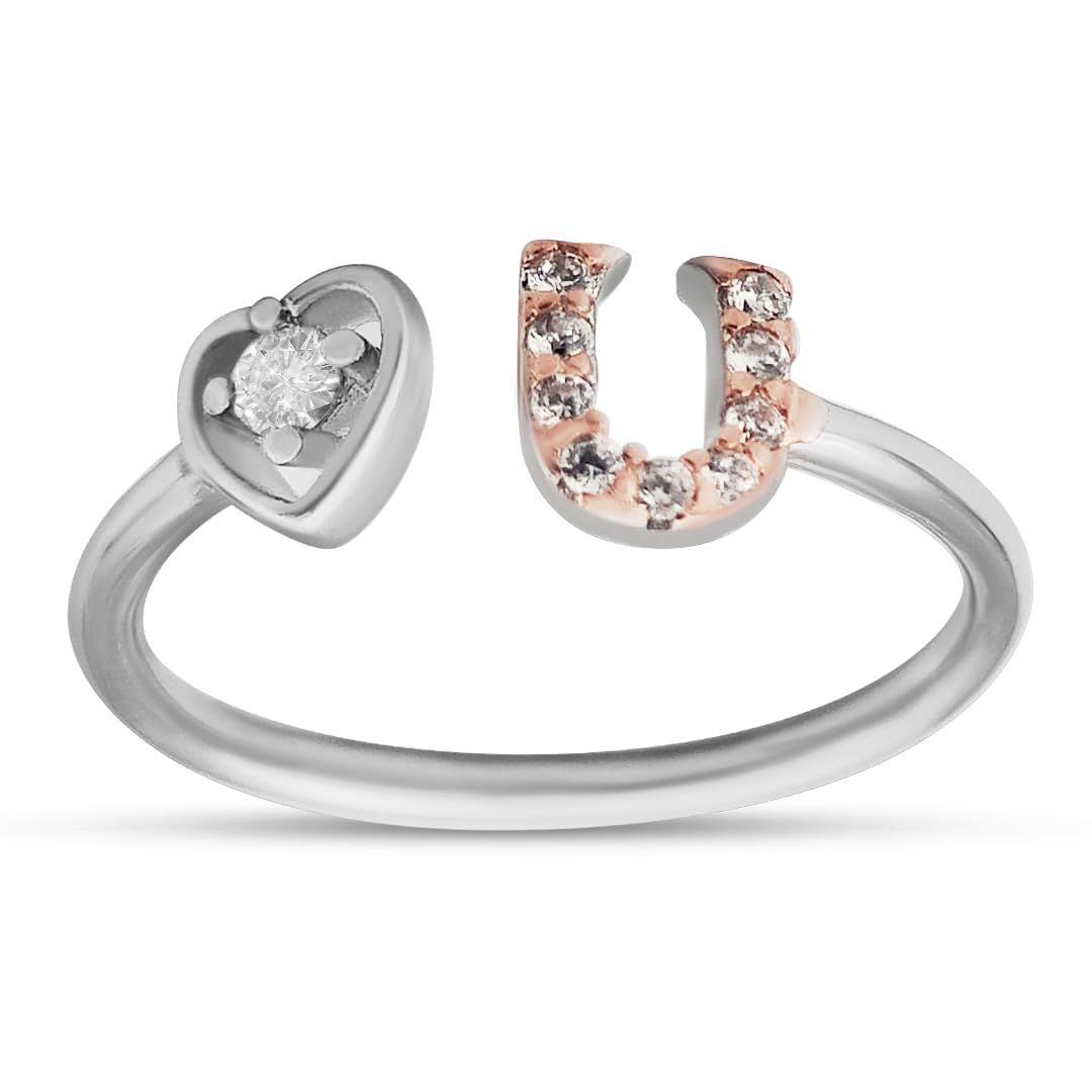 Heart & U Design Sterling Silver Ring