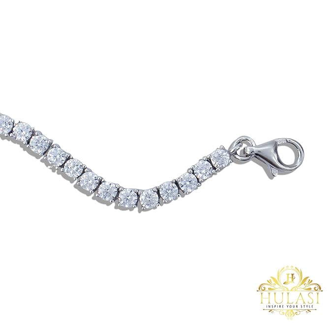 Zircon Crystals Sterling Silver Tennis Bracelet