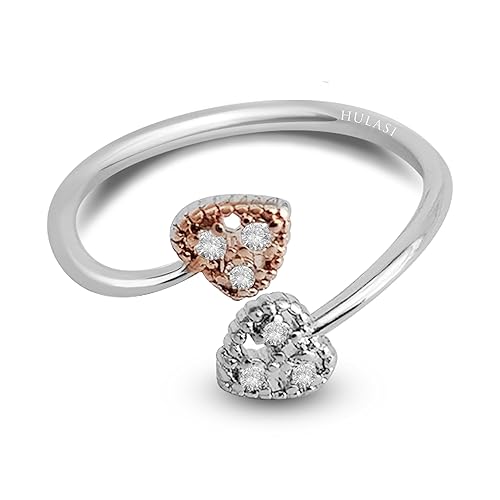 Double Heart Design Sterling Silver Toe Ring (1 Pair)