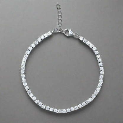 Zircon Crystals Sterling Silver Tennis Bracelet