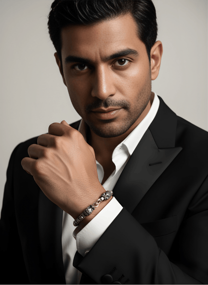 Guardian Beast Silver Oxidised Bracelet ( 39 grams )