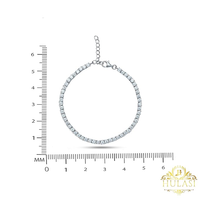 Zircon Crystals Sterling Silver Tennis Bracelet