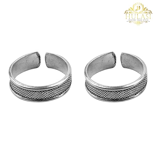 Elegant Pattern Design Pure Sterling Silver Toe Ring (1 Pair)