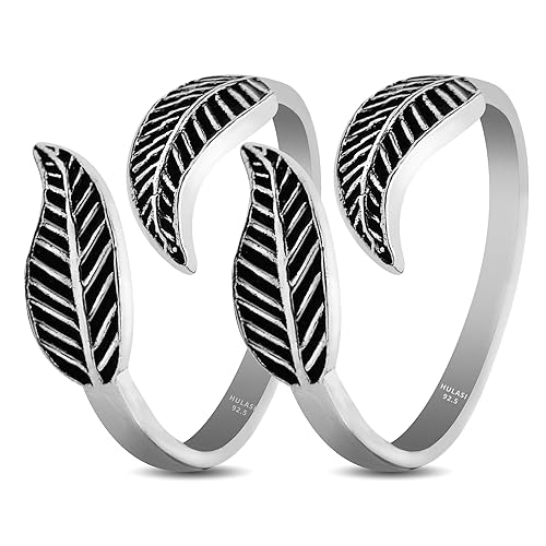 2 Leaves Design Pure Silver Toe Ring | 925