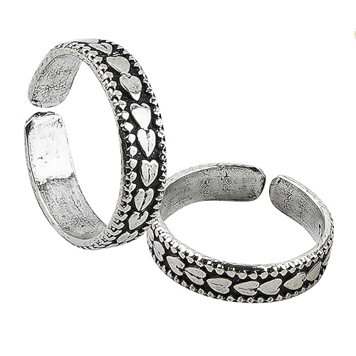Elegant Leaf Pattern Design Sterling Silver Toe Ring (1 Pair)
