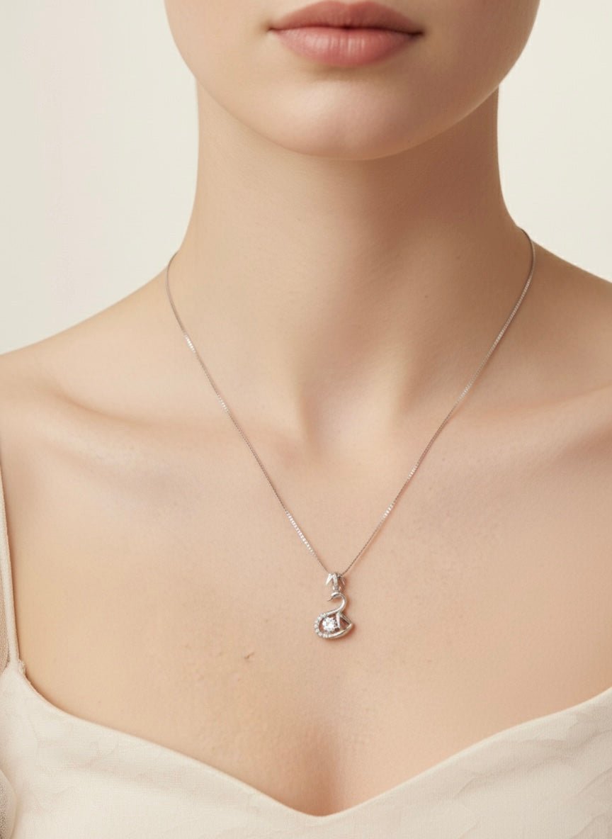 925 Sterling Silver Swan Pendant for Women