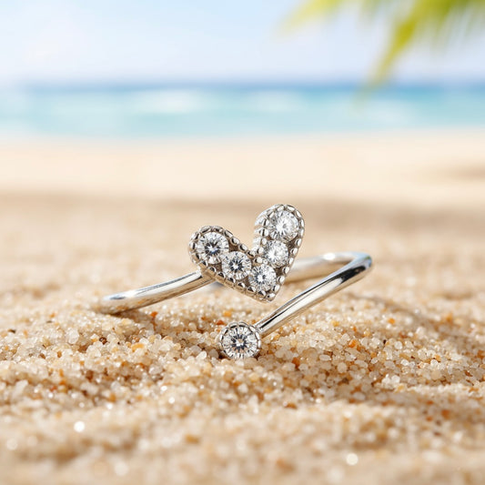 Silver Heart Design Sterling Silver Ring