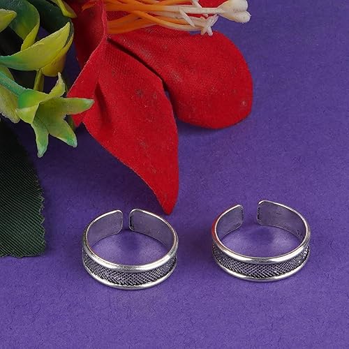 Elegant Pattern Design Pure Sterling Silver Toe Ring (1 Pair)