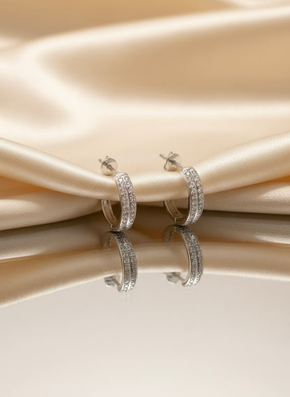 Sterling Silver Sparkle Mini Hoops