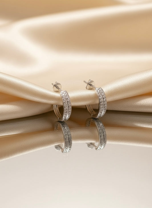 Sterling Silver Sparkle Mini Hoops