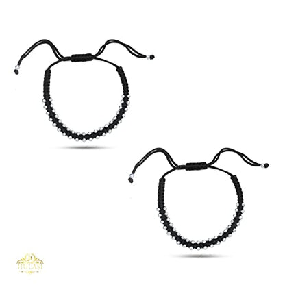 A stylish and protective 92.5 sterling silver evil eye bracelet for men and women, designed to ward off negative energy and protect from buri nazar. This nazariya bracelet, also known as "Ankh Wala Pure Chandi Ka Hand Band," is made from pure sterling silver, making it both fashionable and meaningful. Ideal for wearing daily or on special occasions, it serves as a traditional najar battu to provide spiritual protection. Comes in a pack of 2, making it perfect for gifting or for couples to wear matching brac