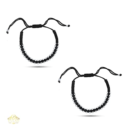 A stylish and protective 92.5 sterling silver evil eye bracelet for men and women, designed to ward off negative energy and protect from buri nazar. This nazariya bracelet, also known as "Ankh Wala Pure Chandi Ka Hand Band," is made from pure sterling silver, making it both fashionable and meaningful. Ideal for wearing daily or on special occasions, it serves as a traditional najar battu to provide spiritual protection. Comes in a pack of 2, making it perfect for gifting or for couples to wear matching brac