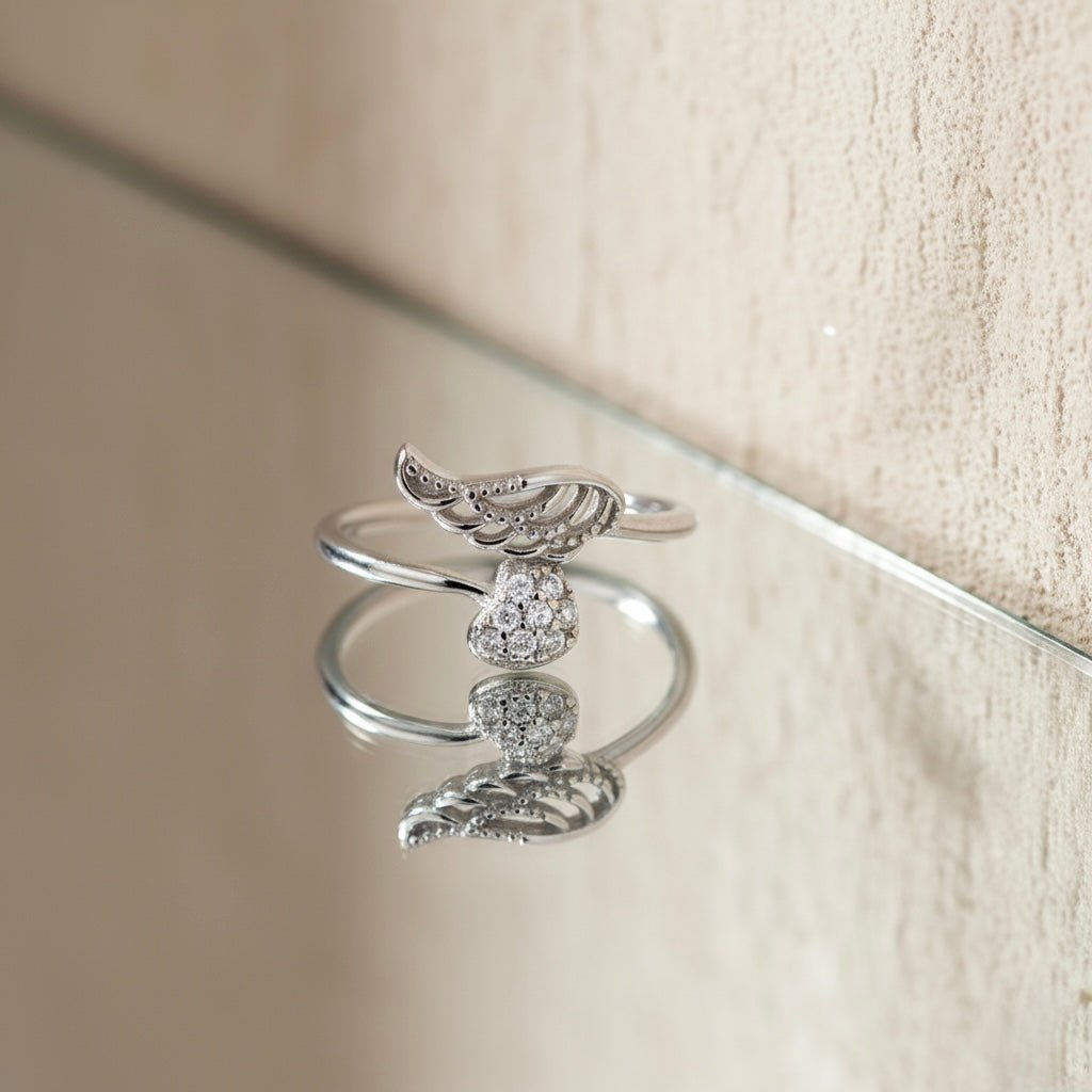 Feather Design Sterling Silver Ring