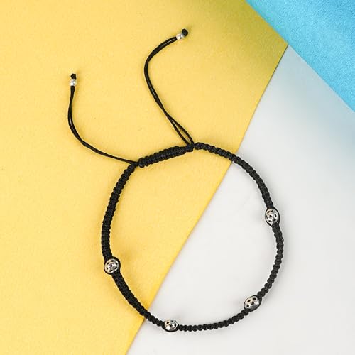 A beautifully handcrafted 925 Sterling Silver Black Thread Anklet designed with 4 elegant dotted ball beads. This anklet features an adjustable black thread, blending traditional and modern elements, perfect for women and girls. The sleek and stylish design makes it suitable for both casual and festive occasions, offering comfort and a sophisticated touch to your jewelry collection. Ideal for everyday wear or special events, this anklet embodies a unique fusion of simplicity and elegance.