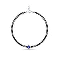 A beautiful 925 sterling silver black thread anklet featuring a protective evil eye charm, accented with a combination of black and silver beads. This stylish and adjustable anklet is perfect for girls and women, offering both comfort and elegance. Ideal for daily wear or special occasions, the anklet combines the timeless appeal of sterling silver with the fashionable touch of black thread and beads, making it a perfect accessory for any outfit.