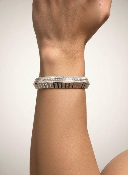 Sterling Silver The Gridlock Menƒ??s Kada ( 47 grams )