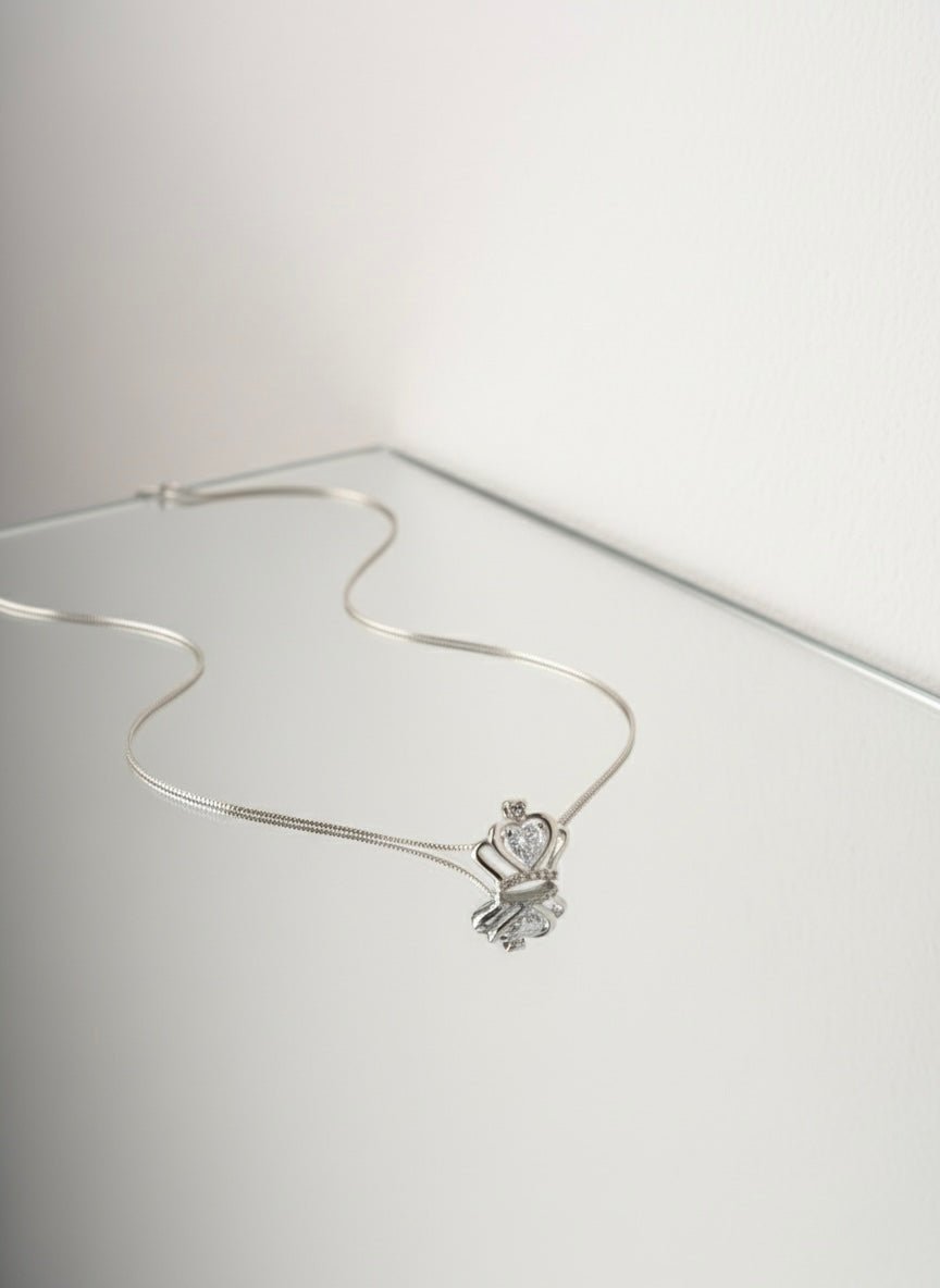 925 Sterling Silver Crown Pendant Necklace for Women