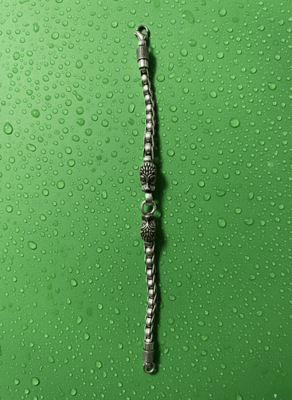 Guardian Beast Silver Oxidised Bracelet ( 39 grams )