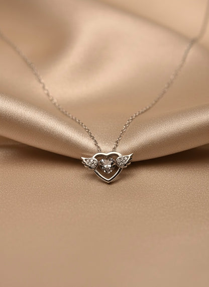925 Sterling Silver Wings Heart Pendant