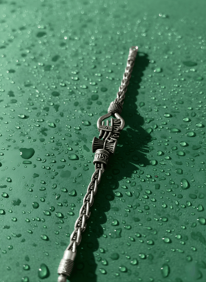 Silver Oxidised Mahakaal Bracelet ( 34 grams )