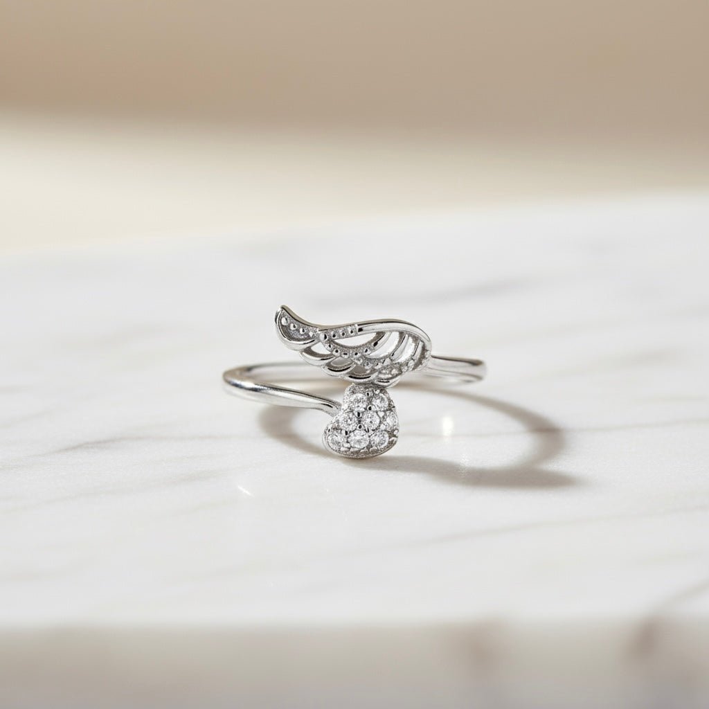 Feather Design Sterling Silver Ring
