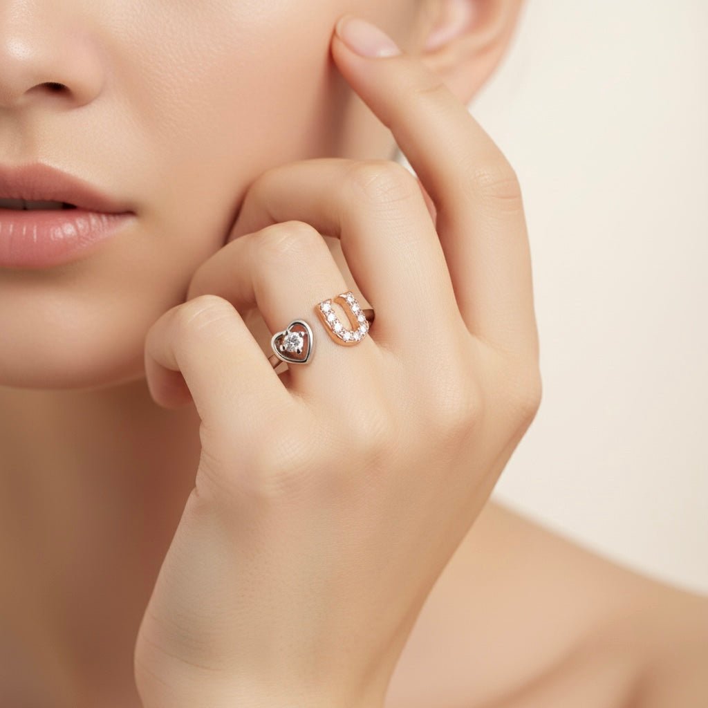 Heart & U Design Sterling Silver Ring