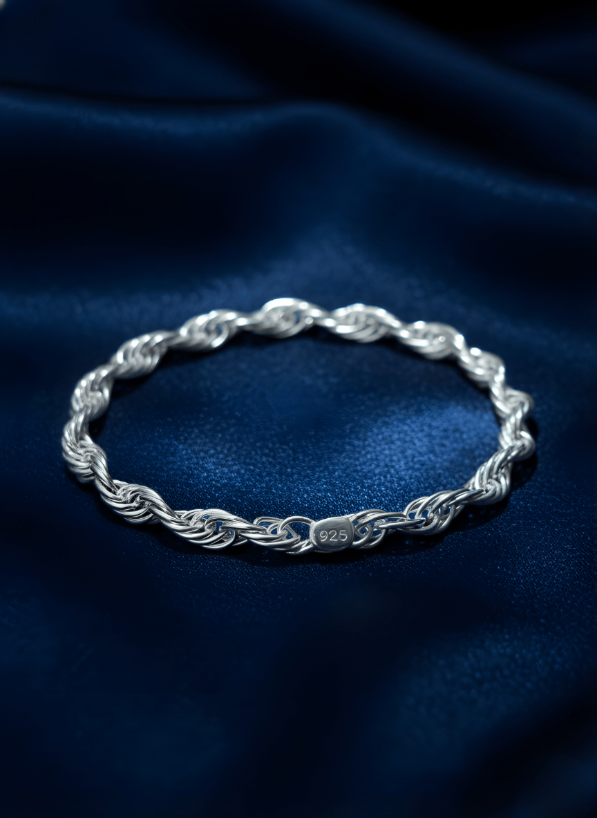 Royal Silver Woven Sterling Bracelet ( 15 grams )