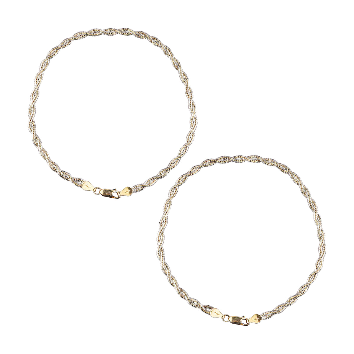 Luna Weave Silver Italian Anklet