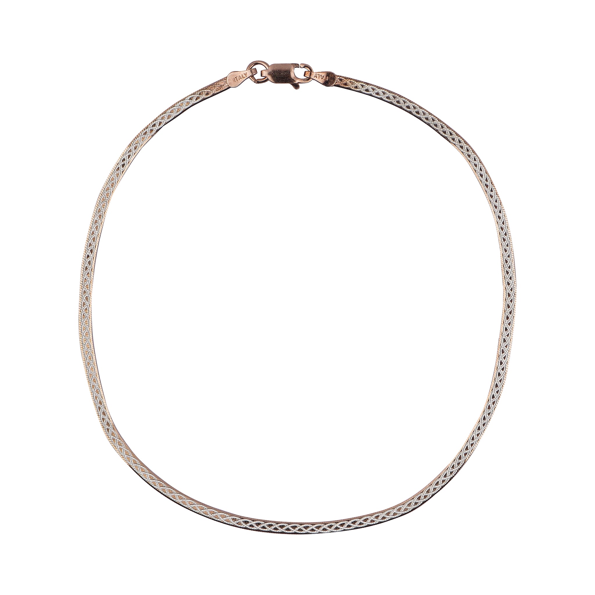 Celestique Woven Design Silver Italian Anklet (1 Pair)