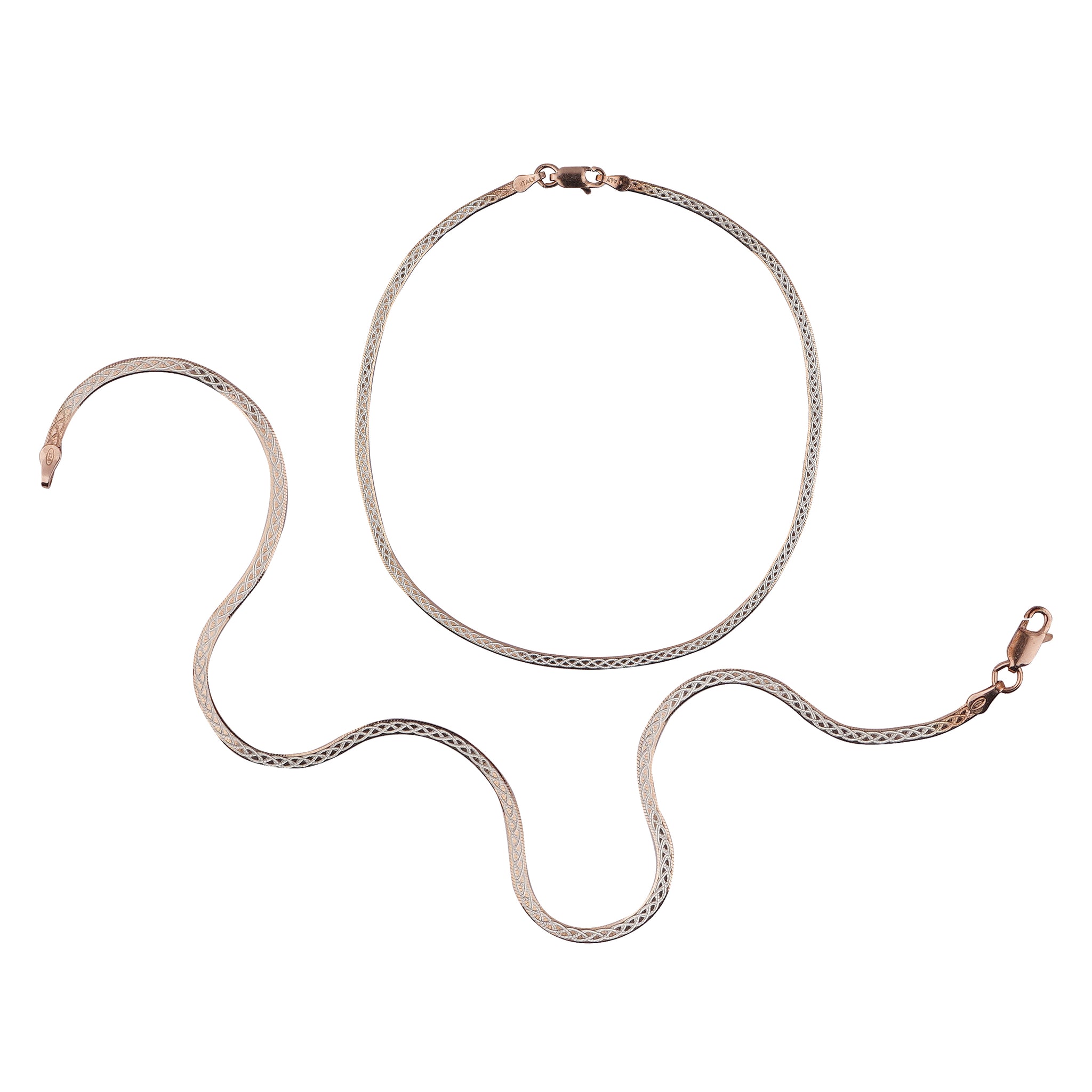 Celestique Woven Design Silver Italian Anklet (1 Pair)