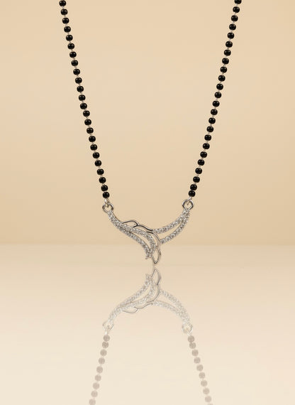 Sterling Silver Crescent Duo Mangalsutra
