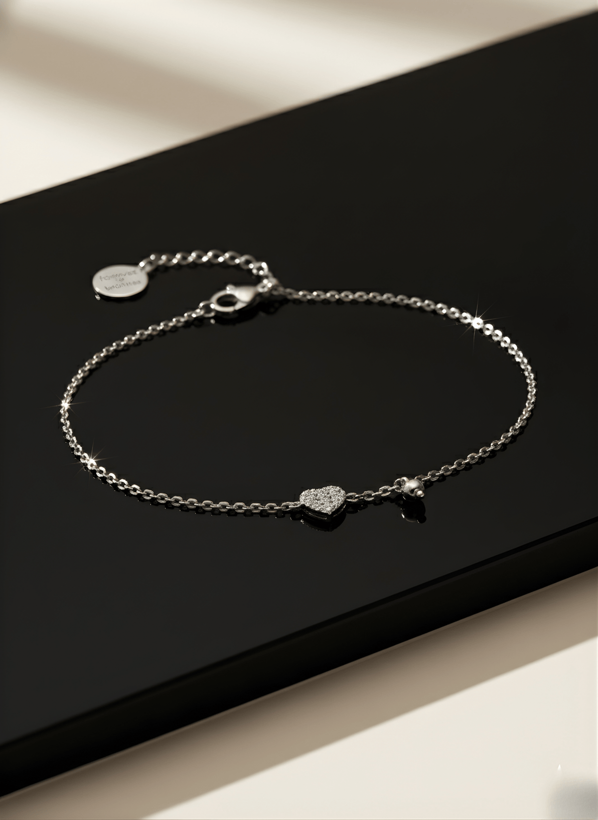 Silver Starlight Heart Link Bracelet