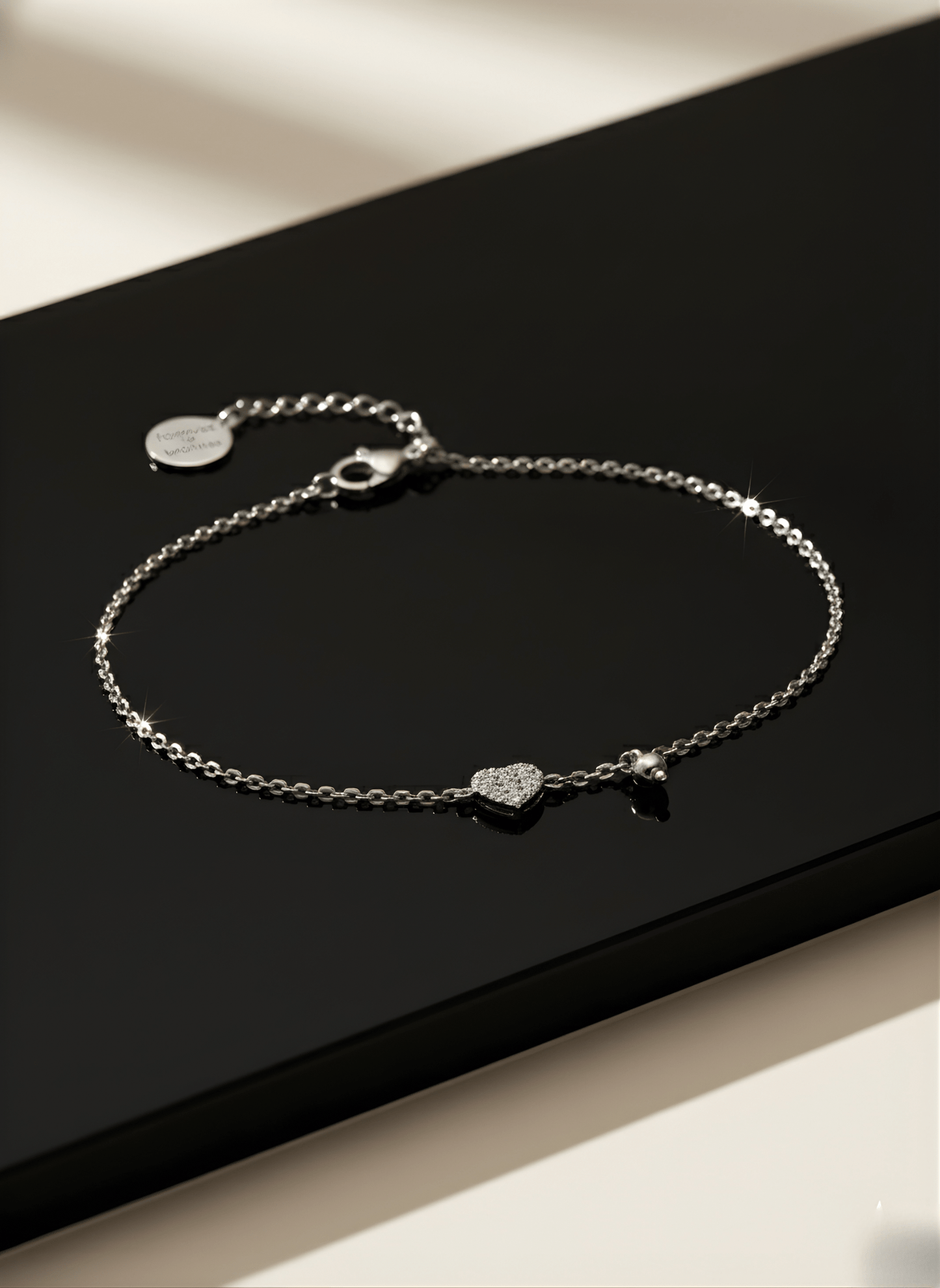 Silver Starlight Heart Link Bracelet