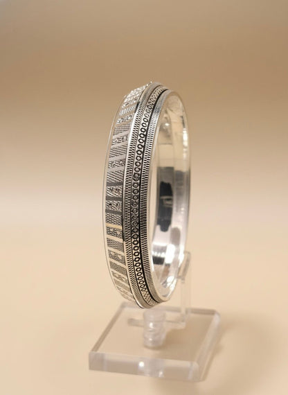 Sterling Silver The Gridlock Menƒ??s Kada ( 47 grams )