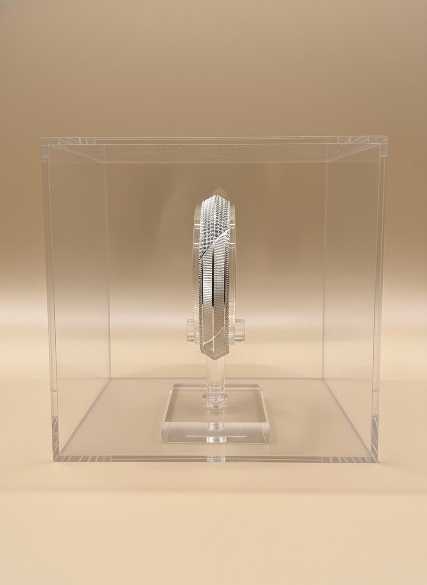 Sterling Silver Dual Texture Kada ( 35 grams )