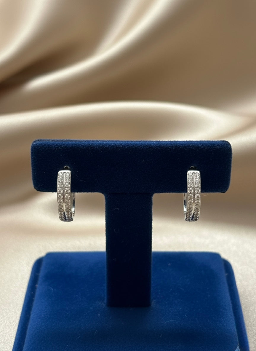 Sterling Silver Sparkle Mini Hoops