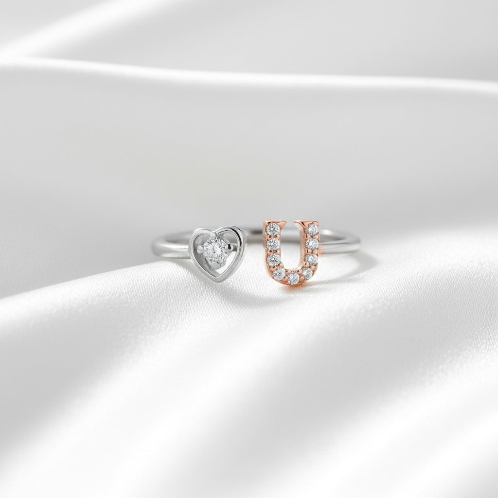 Heart & U Design Sterling Silver Ring