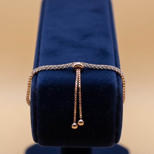 Zircon Crystals Sterling Silver Tennis Bracelet