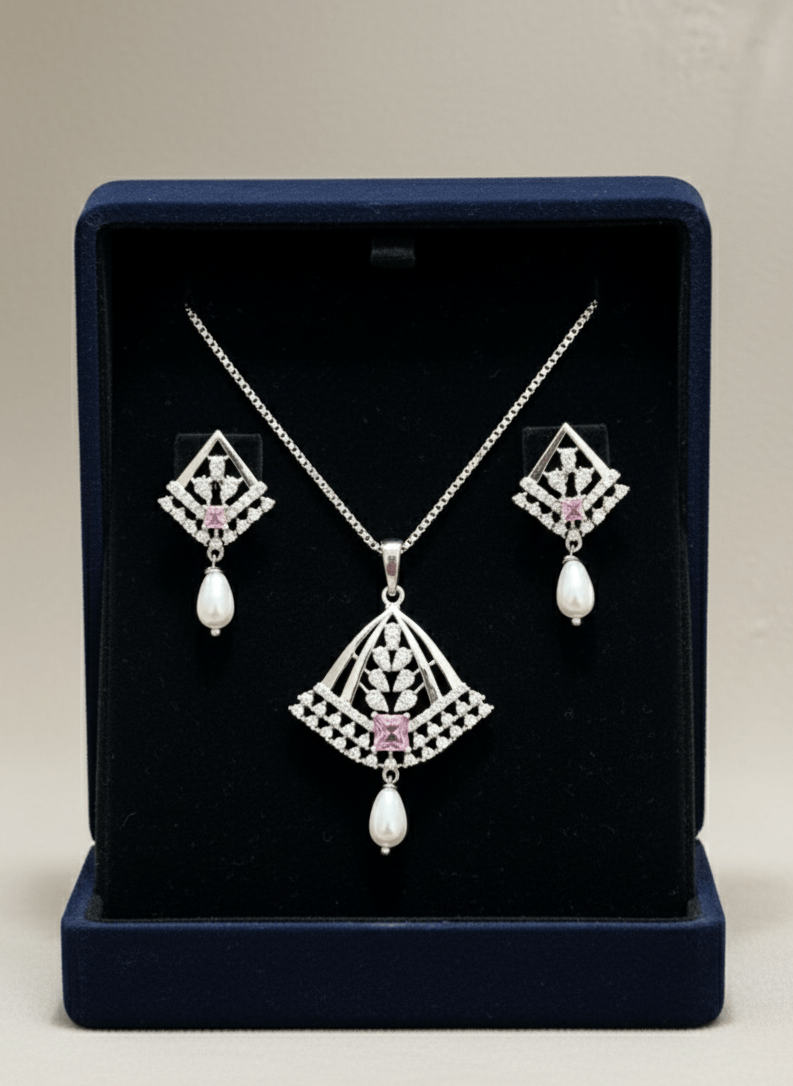 Prism Pink Pendant Set | 925 terling Silver