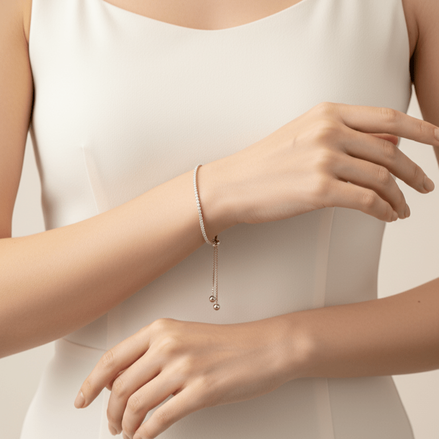 Studded Rhinestones Sterling Silver Tennis Bracelet