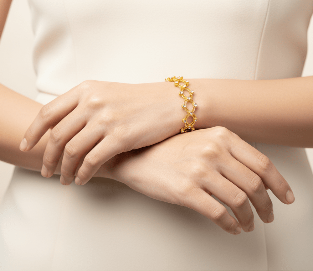 2 in 1 gold Bracelet-Ring | 925 sterling silver