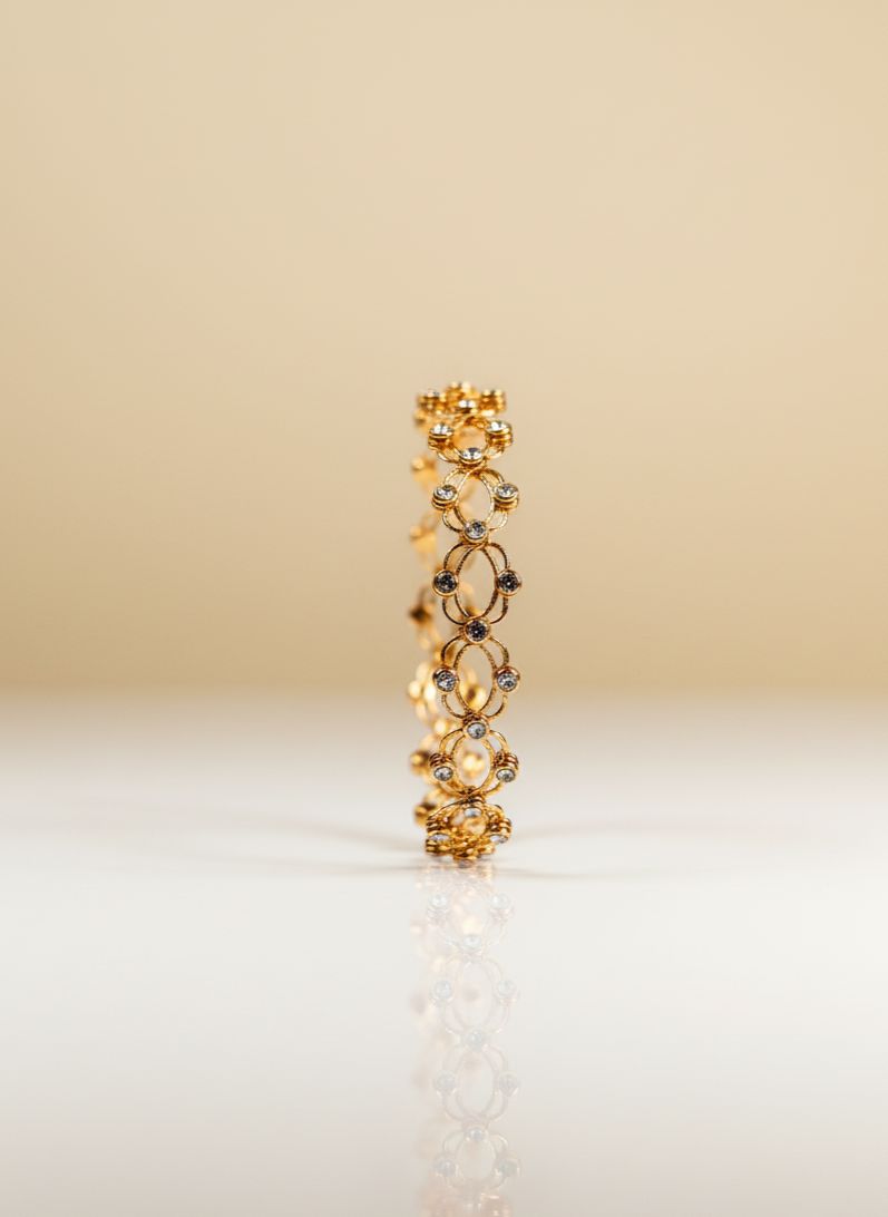 2 in 1 gold Bracelet-Ring | 925 sterling silver