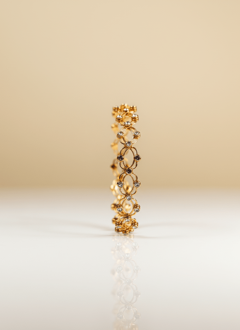 2 in 1 gold Bracelet-Ring | 925 sterling silver