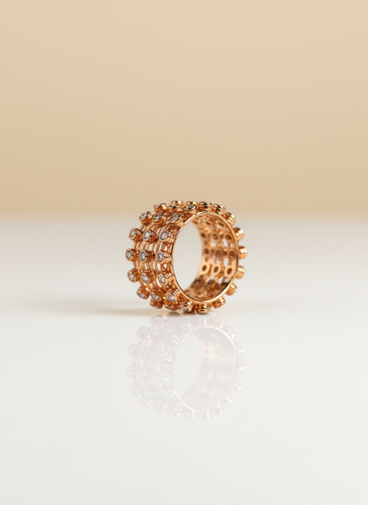 2 in 1 Ring to Bracelet rose gold color bracelet, 925 sterling silver