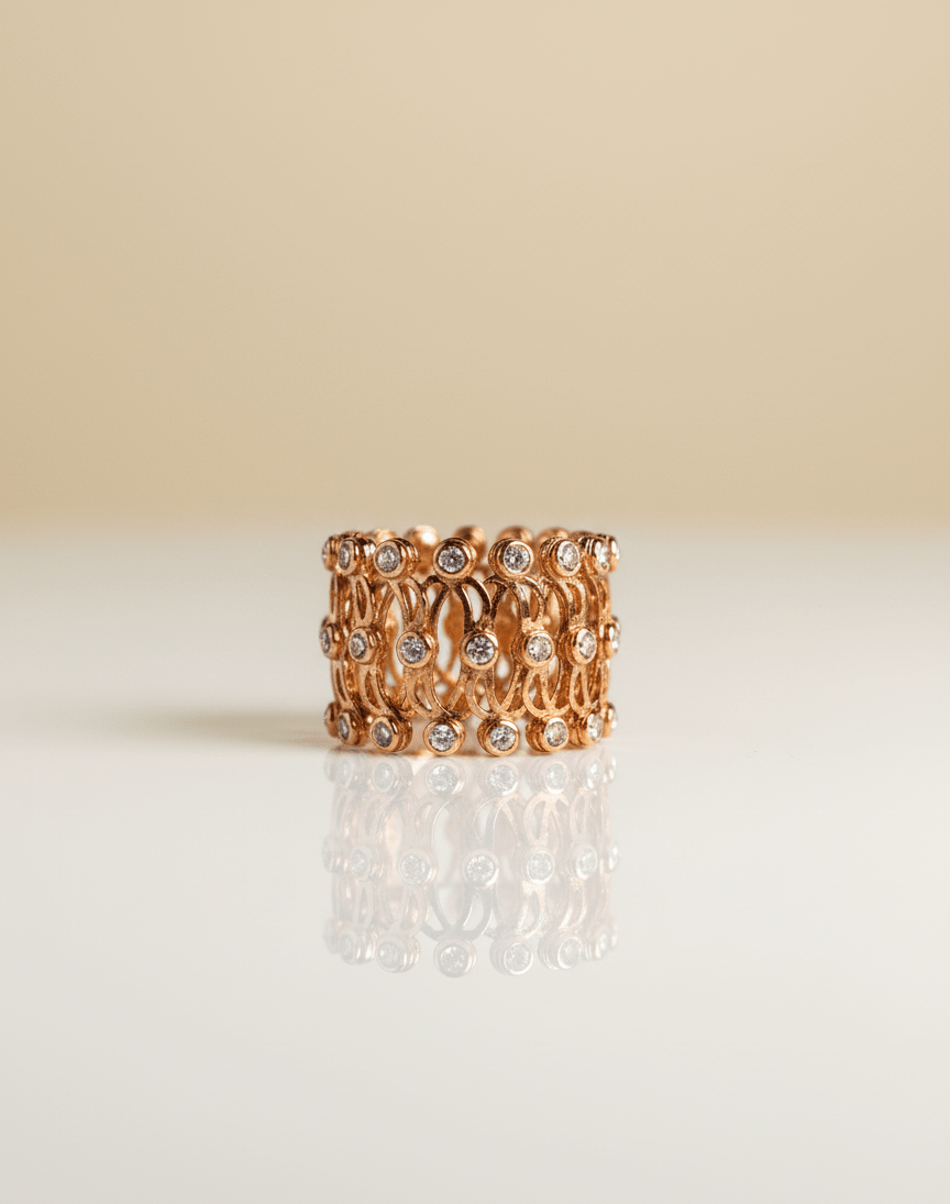 2 in 1 Ring to Bracelet rose gold color bracelet, 925 sterling silver