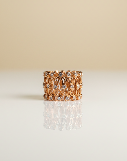 2 in 1 Ring to Bracelet rose gold color bracelet, 925 sterling silver